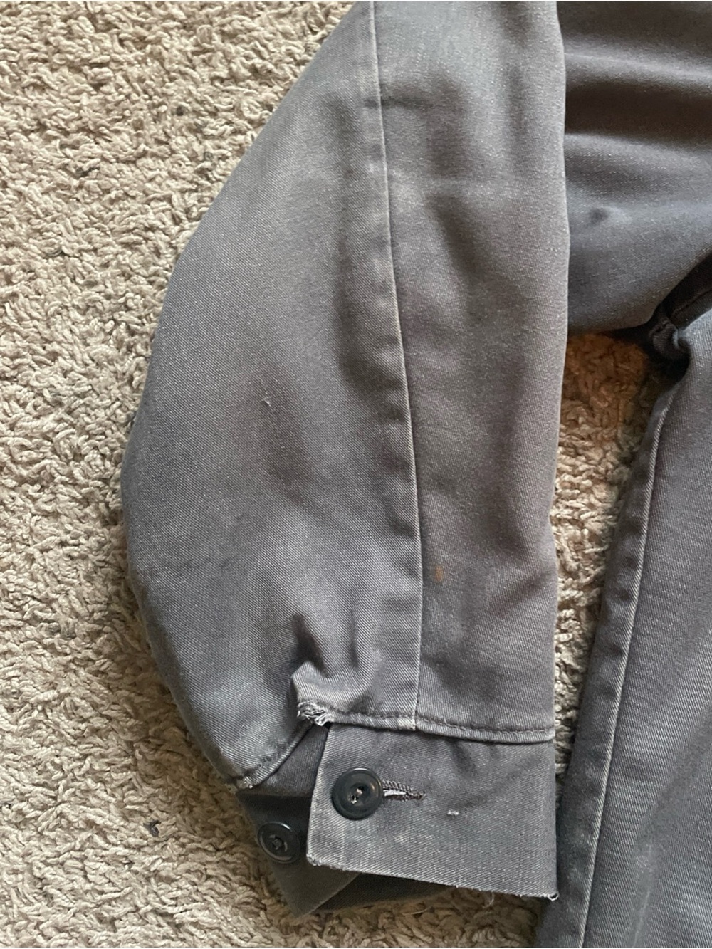 Vtg Mechanic Jacket Large Regular Workwear Faded Utility Grunge 2 Pocket USA - Picture 6 of 16